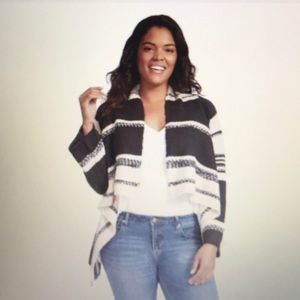 Delfina knit Plus size waterfall sweater